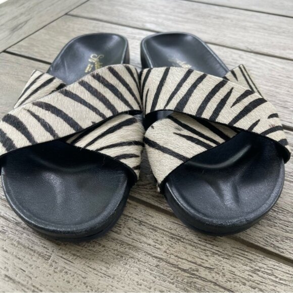 Seychelles Lighthearted Zebra Slide Sandals Womens Size 7 - Picture 5 of 6
